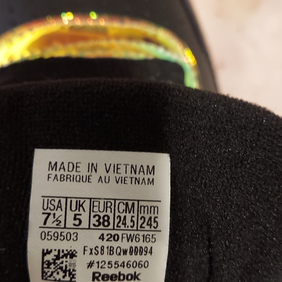 Reebok Classic Black and iridescent women's size  7.5 - Picture 8 of 12